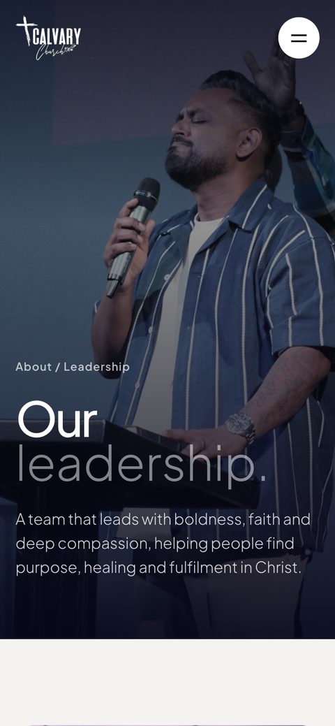 The Leadership page on a phone