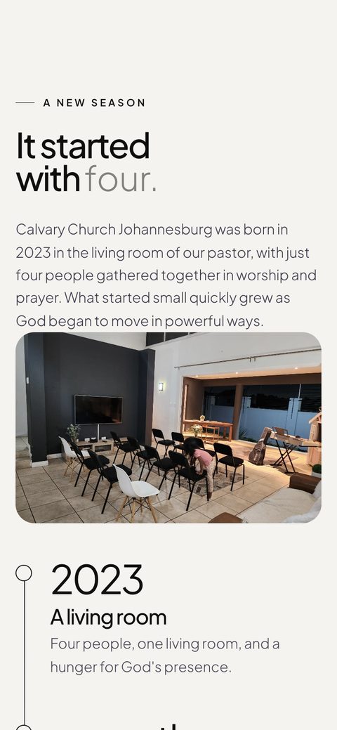 The church timeline on a phone