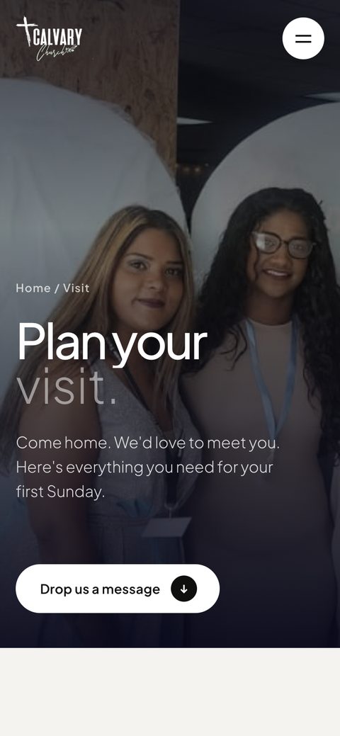 The Plan your visit page on a phone